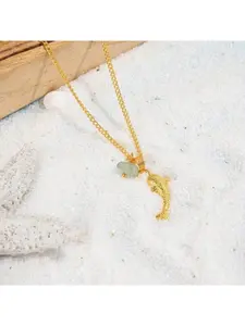 Stainless Steel Fashion Beach and Ocean Theme Personalized Shark Natural Stone Necklace Jewelry Accessories