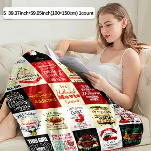 Hallmark Christmas Movie Print Blanket, Oversized Flannel Throw 180x220 Cm, Soft Durable, Ideal Gift for All Ages