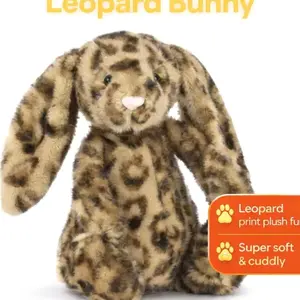 Jellycat Cobblehop Leopard Bunny Stuffed Plush, Cute Bunny Doll, Cozy Gift for Her, Collectible Gift with Dust Bag, NWT