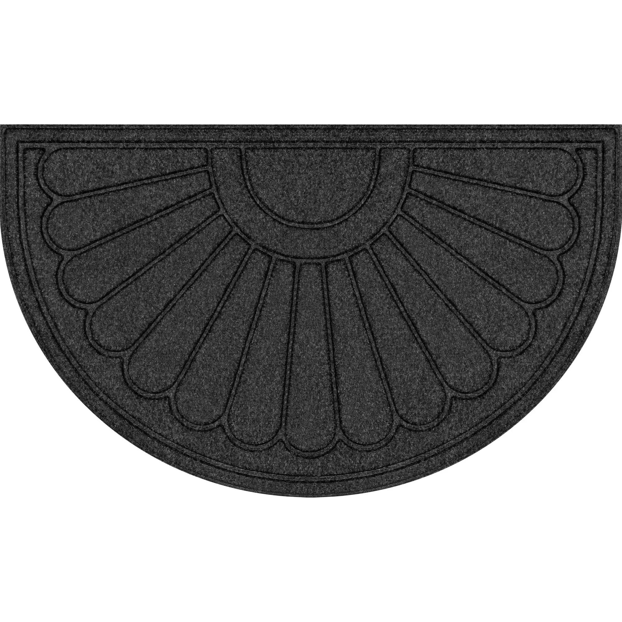 18x30 Gray Sunburst Entryway Door Mat - Polyester Utility Mat with Non-Slip Rubber Backing - Indoor Outdoor Welcome Mat for High Traffic Areas