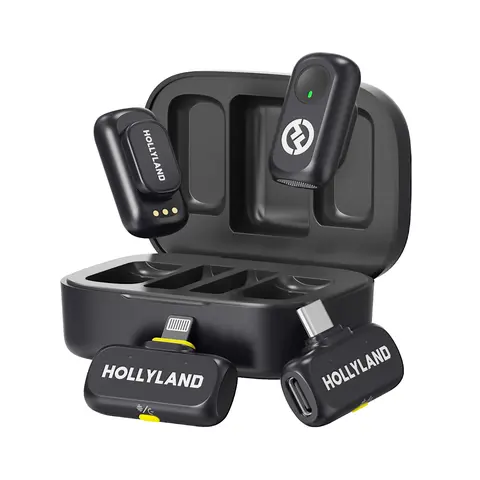 Hollyland LARK A1 Combo 2.4GHz Wireless Lapel Mic Recording Kit - Compact Mics with 1-Touch Recording, Rechargeable Audio Solution for Content Creators, Smartphone, USB Type-C Devices, Wedding, Casual Use