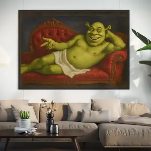 [Sale Up To 30%] Renaissance Shrek Funny Meme Bathroom Posters Premium Wall Art Poster Unframed HD Print Home Office Decor Unique Trendy Gift