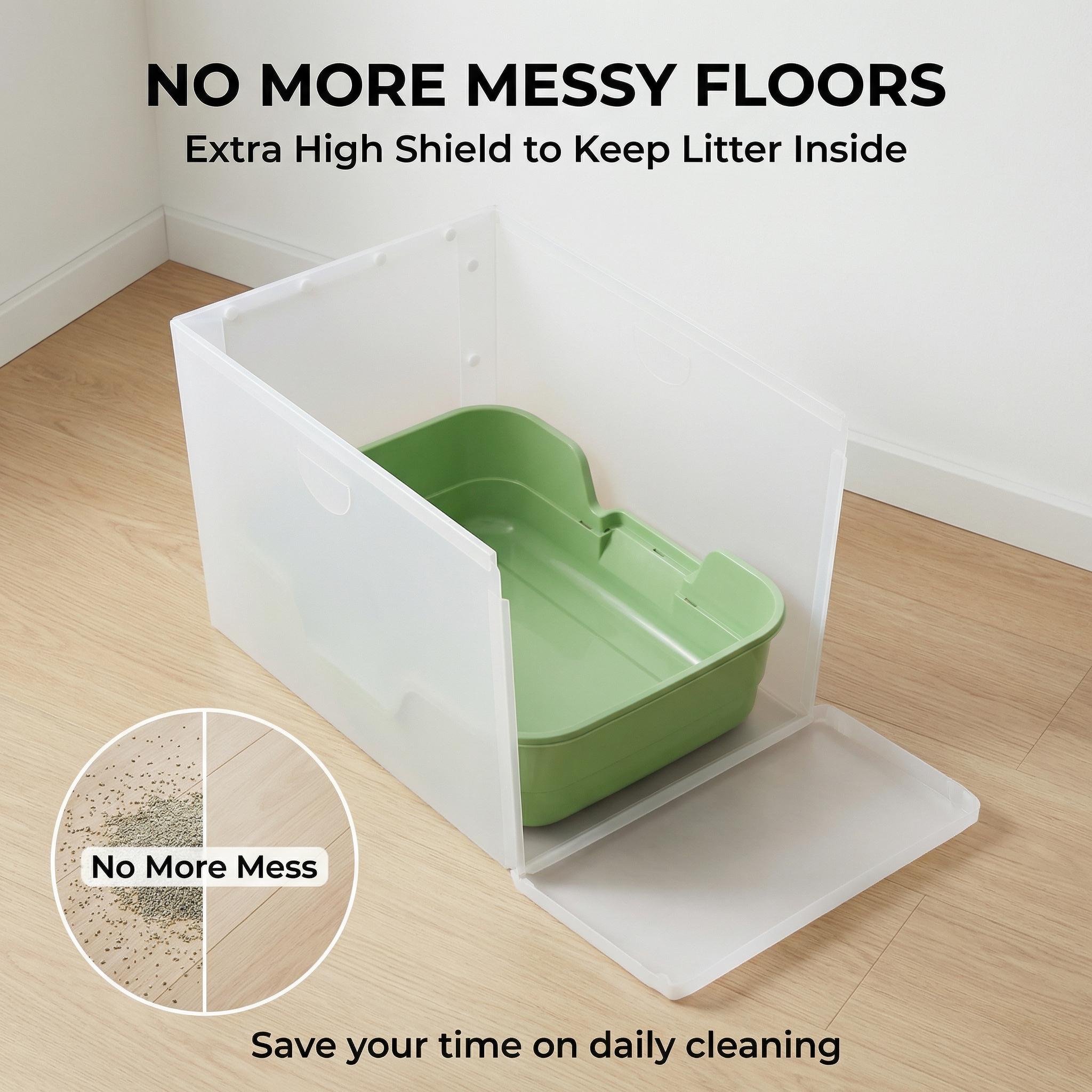 Foldable Cat Litter Box Splash Guard Set - 3PCS Anti-Pee/Scatter Shields BPA-Free Universal Fit 23.62INx15.75IN Extra-Tall 11-Inch Design for Busy Households Foldable Cat Litter Box Splash Guard Set - 3PCS Anti-Pee/Scatter Shields BPA-Free Universal Fit 23.62INx15.75IN Extra-Tall 11-Inch Design for Busy Households