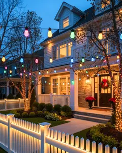 Upgraded 15 RGBW Edison String Lights APP Remote Control 213 Scene Modes IP66 Waterproof for Garden Yard Pool Party Halloween Christmas Decor