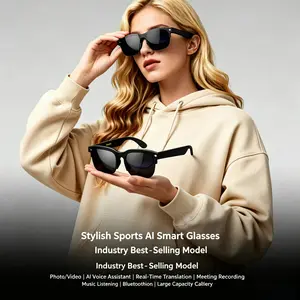 Smart AI Camera Glasses with 8MP Photochromic Lenses ,Button Touch Adjustment for Travel Outdoor Adventures Hands-Free Photography 160+Languages Real-Time Translation Bluetooth Wireless Wearable Video Recording UV Protection