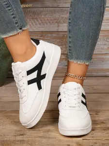Women's Round Toe Lace-Up Sports Shoes, Soft Comfortable Sole, Lightweight Breathable Running Shoes, Casual Leisure Footwear