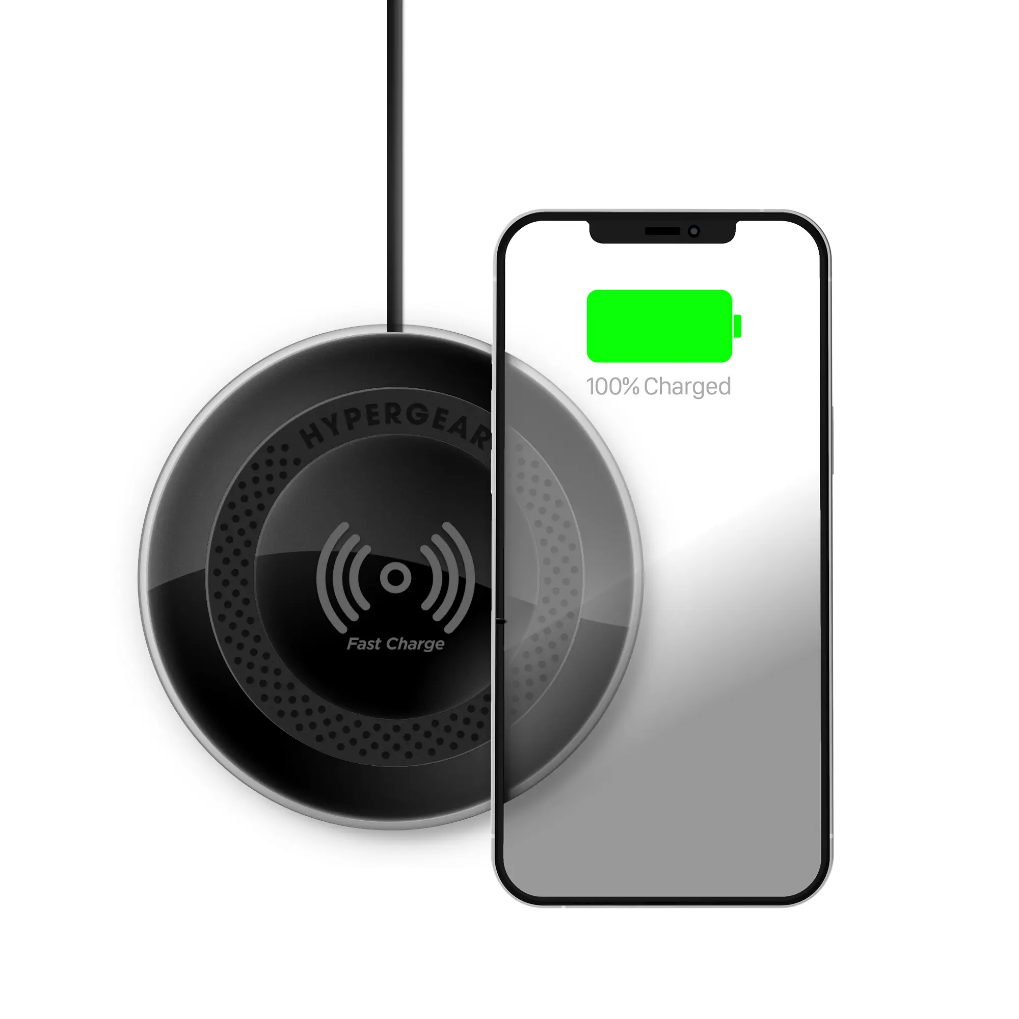 HyperGear ChargePad Pro - 15W Wireless Charging Pad, Wireless Charger for iPhone & Android, Compatible with Qi Enabled Phones & Devices, Includes Wall Adapter & USB-C Cable, Black