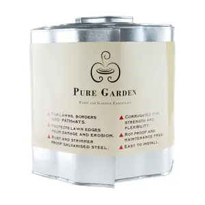 Pure Garden Galvanized Steel Landscape Edging Fence