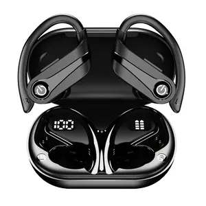 MSHUKCOE Bluetooth Headphones Wireless Earbuds 30Hrs Playtime IPX7 Waterproof Digital Display Sport Ear Buds with Earhook Mic in-Ear Earphones Stereo Sound Earbud for Workout Running Exercise Gym