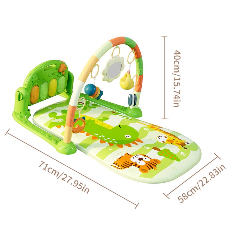 Baby Play Mat Baby Gym,Funny Play Piano Tummy Time Baby Activity Mat with 5 Infant Sensory Baby Toys, Music and Lights Boy & Girl Gifts for Newborn Baby (Pink)