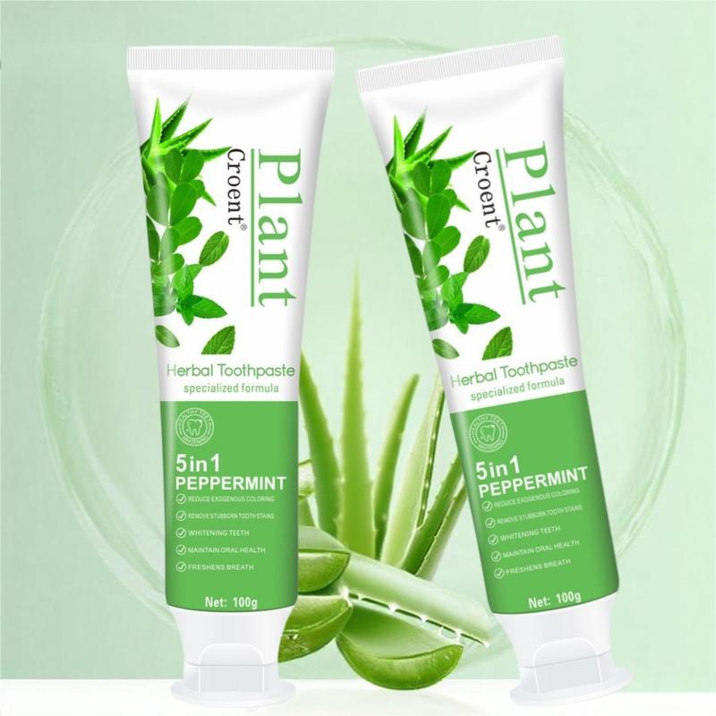 Herbal Toothpaste - Mint-enhanced Formula for Visibly Whiter Fresher Smile Natural Ingredients 5in1 Peppermint 100g