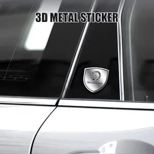 3D Metal Car Shield Tailgate Decal Sticker Car Decals Accessories for Mercedes Benz W204 W205 Amg W211 W212 W213, Stylish Rear Vehicle Exterior Decoration