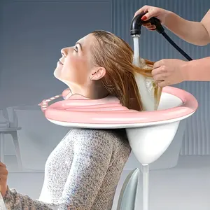 Portable Inflatable Shampoo Basin with Drain Tube - Home Goods Inflatable Wash Tub for Bedridden Elderly, Ideal for In-Bed Hair Washing (Bathroom Accessory), Inflatable Wash Tubs