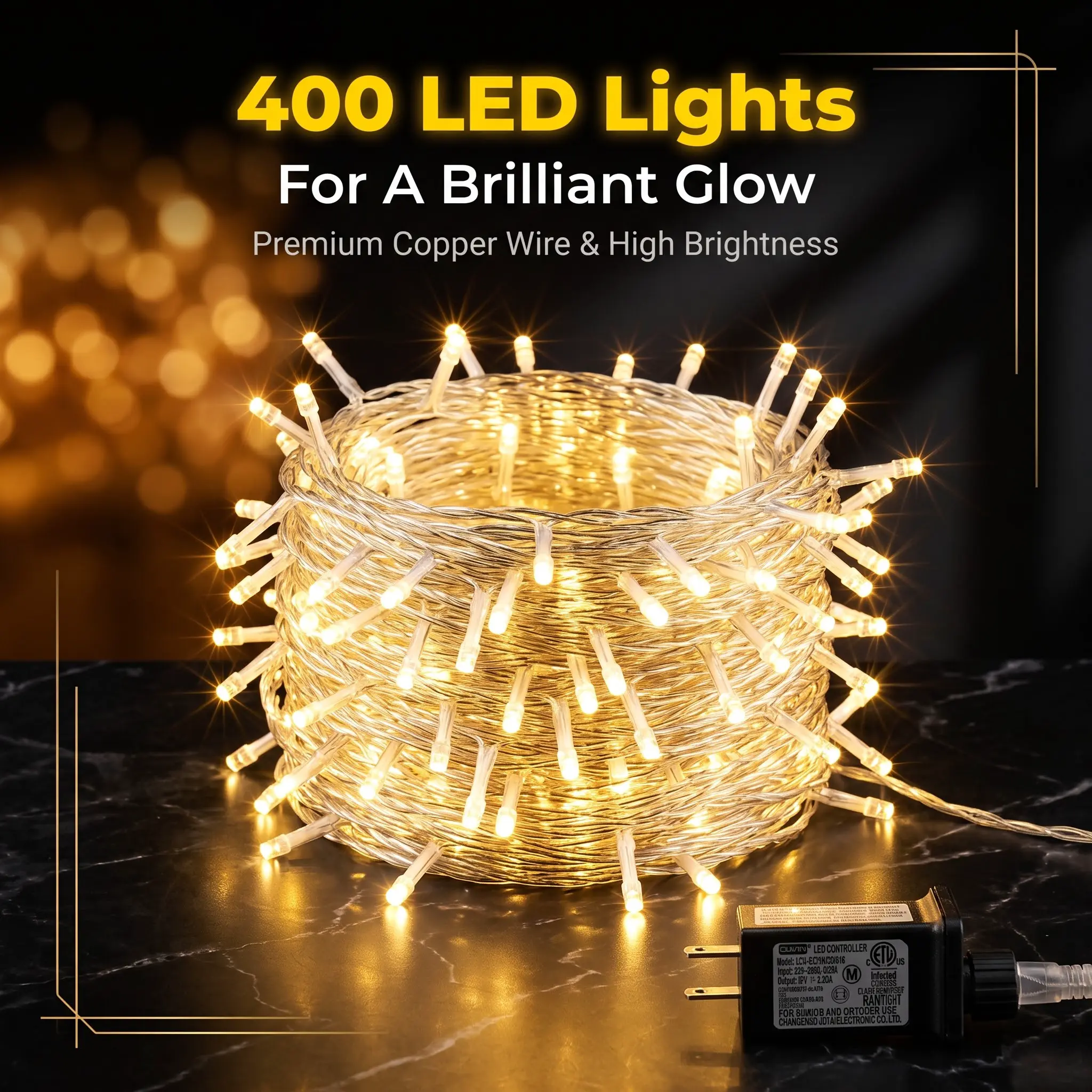 Waterproof Fairy Ice-Bar Curtain LED Lights, 10m Warm White, End-to-End Plug Decorative Strands for Bedroom Walls, Parties (Toys & Hobbies DIY Craft Kit Accessory)