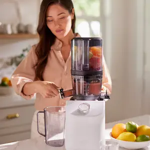 Nama C2 Cold Press Juicer + Blender Multifunctional Kitchen Appliance for Juicing & Blending Whole Fruits Veggies Easy Clean Design