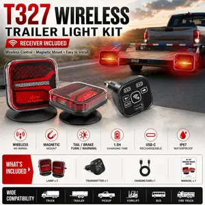 AgriEyes T326/T327/T312 Emergency Series Wireless Trailer Light Kit – 6 Lighting Modes, IP67 Waterproof, Magnetic Installation, Father's Day Gift