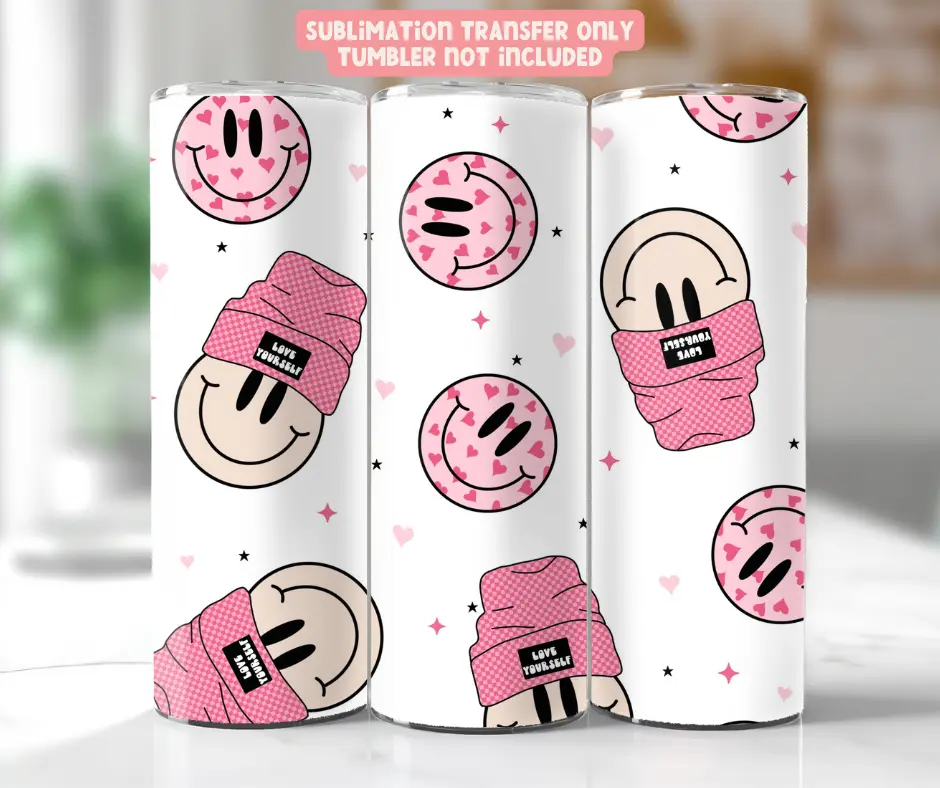 Love Yourself Smileys - 20 oz Tumbler Sublimation Transfer
