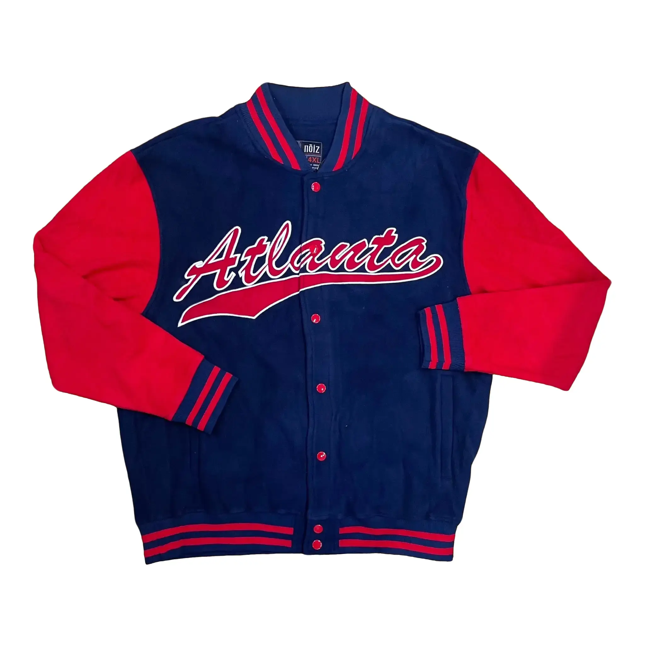 JK533 - Atlanta 2 Tone Varsity Jacket (Navy/Red) Menswear Coats