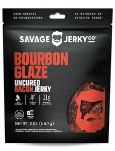 Uncured Bacon Jerky 2-Pack - Maple Cayenne & Bourbon Glaze