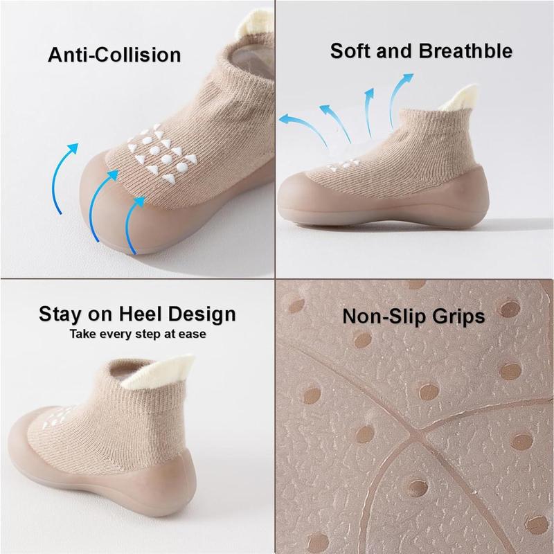 Baby Sock Shoes Toddler Walking Shoes Infant Non-Slip Slippers Soft Rubber Sole Sneakers for Baby Boys Girls