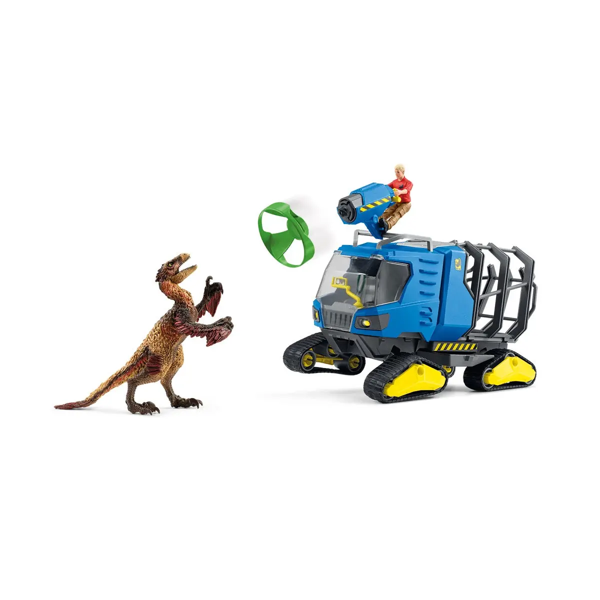 Schleich Dinosaur toys-Dinosaur & Track Vehicle-Realistic  Dinosaur Toys for kids 4+, Party Favors & Birthday Gift for kids