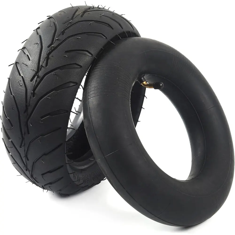 Universal Replacement Rear 110/50-6.5 Tire and Tube Set for Most 38cc, 47cc, and 49cc Mini Pocket Bikes-Compatible with MTA1/MTA2, GP-RSR, etc. - Angled Valve Stem for Easy Inflation
