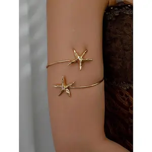1 Pc Golden Color Cute Starfish Arm Cuff Armband Beach Body Jewelry