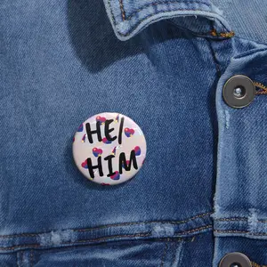 Dreamy Bi Pride He/Him Pronoun Button Pin fashion clothes