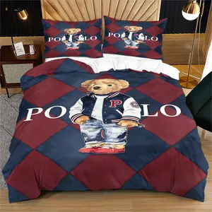The diamond patterned teddy bear print pattern duvet cover set includes 1 duvet cover and 1 or 2 pillowcases, without a core or pillow. It is suitable for bedding sets in bedrooms or dormitories, and is suitable for gift giving or personal use