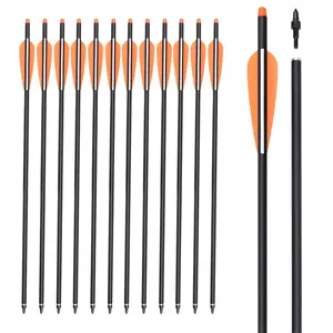 12pcs Crossbow Bolts Bow Carbon Arrows Screw Points Tips Archery Bow Hunting 16inch-22inch