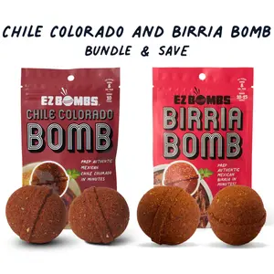 Birria Bomb and Chile Colorado Bomb bundle by EZ Bombs - Seasoning Spice Bomb Flavor for Authentic Mexican Dishes - Traditional