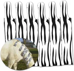Horse Mane Bags - Protect Horse's Mane from Wind, Sun & Mud - Prevents Tangles, Rubbing Out and Breakage - Made with Nylon - Easy to Use and Washable - Set of 6 (Zebra)