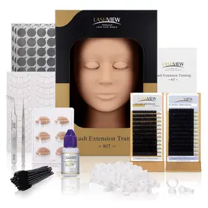 Lash Extension Kit, Eyelash Extension Kit,Professional Eyelash Mannequin Head Kit with 4pc Removable Eyelids, Lash Kit for Eyelash Extensions Beginners,Training Makeup and Eyelash Graft Brush Gel Makeup Eyelash