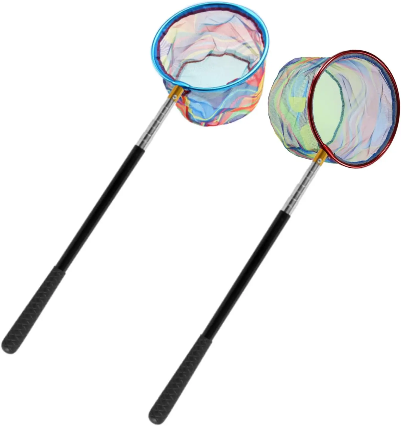 Fishing Net 2 Pack Retractable Lightweight Landing Net with Aluminum Rod Handle Fishing Nets for Youth Catch and Release Butterfly Nets