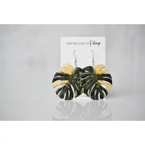 Monstera Thai Constellation Plant Earrings | Leaf Earrings