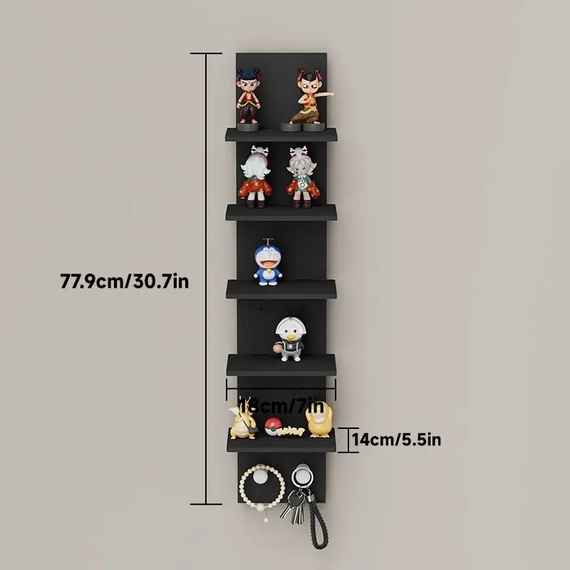 Black floating rack with 5 layers (with