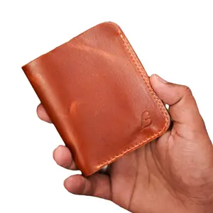 Men’s Handmade Full Grain Leather Wallet Slim wallet  Bifold, Compact and Durable Genuine Leather Card Holder for Everyday Use – Stylish, Fits Front Pocket, Ideal Gift for Him – Brown