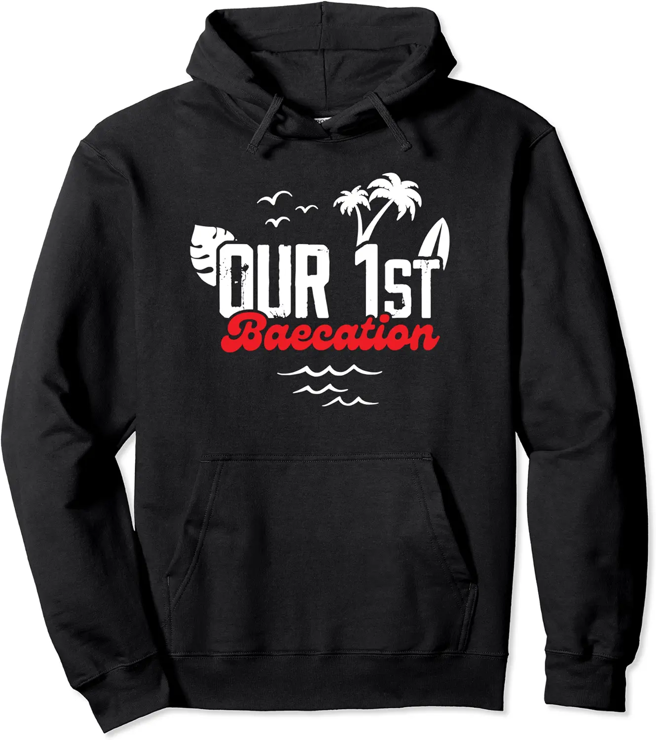 Cruise Vacation Matching Couple Tropical Our First Baecation Pullover Hoodie - Nicolelebro Shop 96B0C7VY9RL2