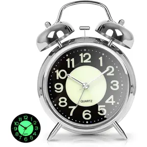 AYRELY® Super Loud Alarm Clock for Heavy Sleepers Adults,Twin Bell Retro 4 Inch Silent AYRELY