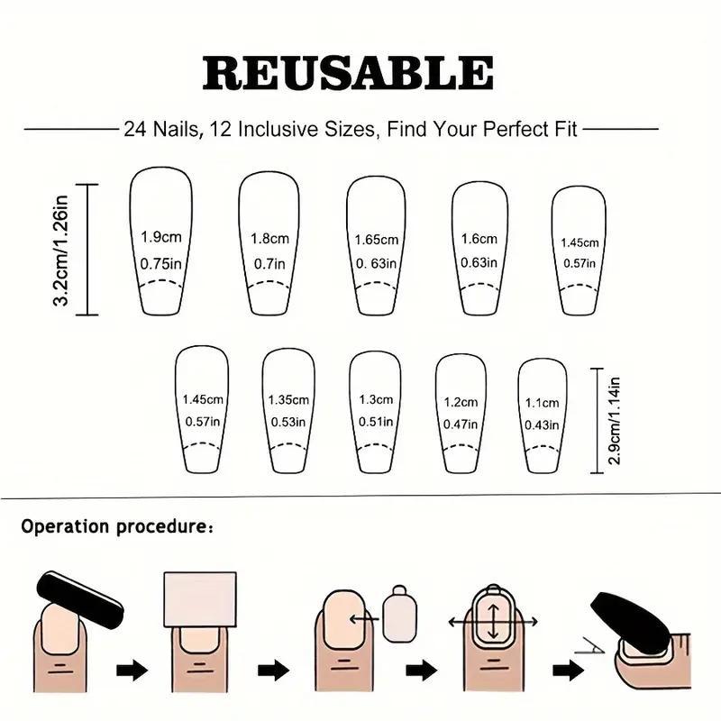 Butterfly & Flower Pattern Fake Nails, 24pcs Removable False Nails for Women Girls Nail Art Design, Effortless Press on Nails Manicure Set