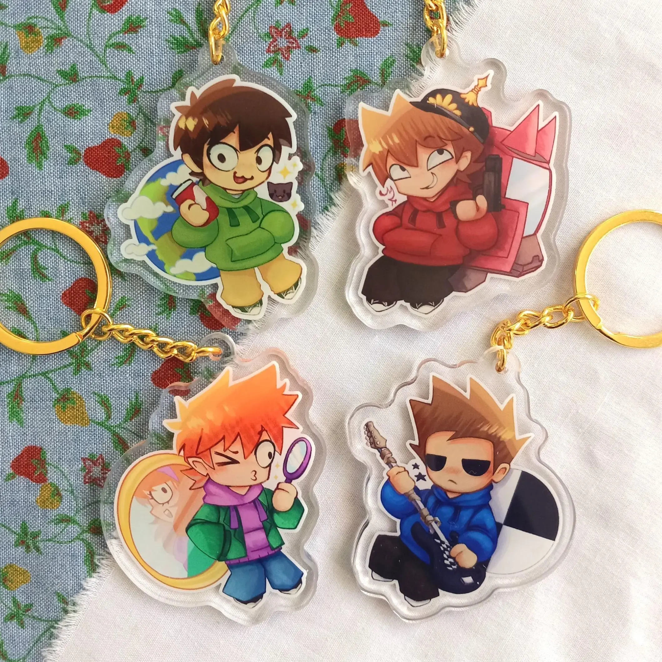 EW Acrylic Keychain - Eddsworld Anime Bag Charms - Cute Characters, Kawaii Bag Charm for Keys, Backpack & Gifts, Collectible Fan Accessory, Aesthetic Game Merch!