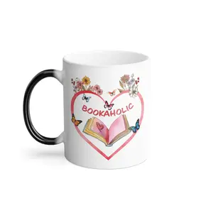Bookaholic Fantasy Book Bookish Booktok Book Obsessed Book Club Reader Temperature Changing Mug Coffee Drinkware Classic Ceramic Cup Reusable