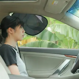 Side Window Sun Shade - Static Cling Dark Transparent Film for Low-Angle Sunlight, UV Protection, Heat Reduction, Easy Install & Removable Sun Visor for Driver and Passenger, 2 count