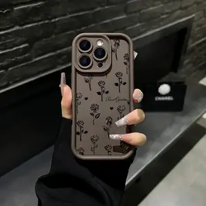 Elegant Black Rose Gothic Cellphone Case, Premium Lightweight Slim Durable Polycarbonate Shell, Shockproof Protective Cover for iPhone 11-17 Series Mobile Devices