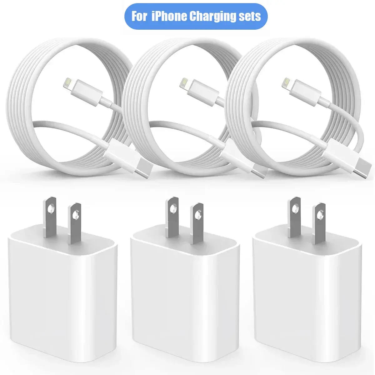 20W PD Fast Charger for iPhone 14/13/12/11 Pro Max/XR/XS/8/7 with 1M USB C Fast Charging Cable - Quick Charge Accessory Set TECHLIGHT