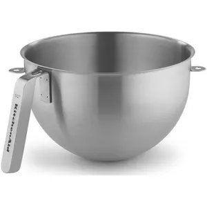 KitchenAid Commercial 5-Quart Stainless Steel Bowl w/J Hook Handle | Fits 7-Quart & 8-Quart KitchenAid Bowl-Lift Stand Mixers