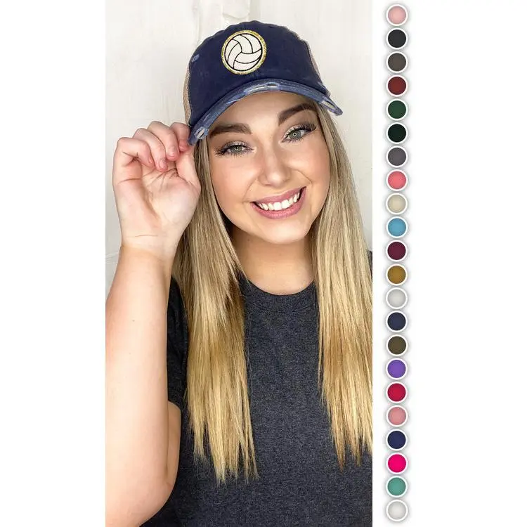 Chenille Volleyball Hat, Trendy Vintage Fashion Hat – Game Day Essential, Trendy Hat