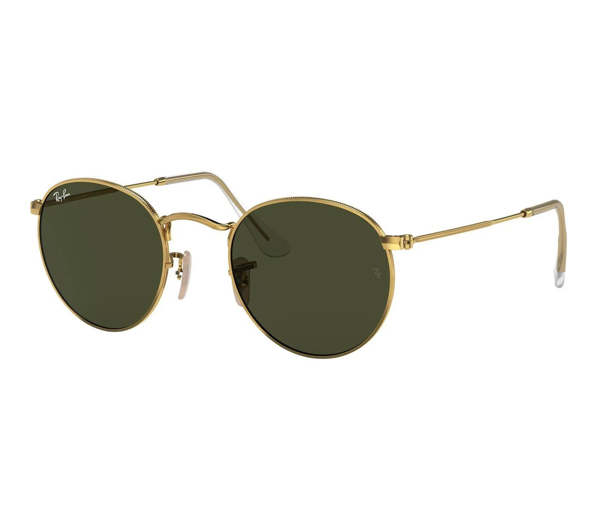 Ray-Ban Round Metal Sunglasses- Polished Gold/Green-50mm