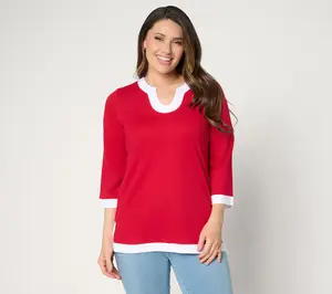 Belle by Kim Gravel Regular Cabana Knit Yacht Club Tunic