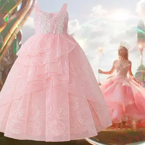 Magic Pink Dress 2025! Girls Wedding & Cosplay Gown with Detachable Tutu ✨   Breathable Satin (Birthday/Broadway)